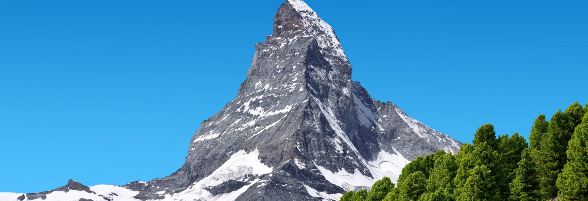 Beautiful mountain landscape with views of the Matterhorn peak i